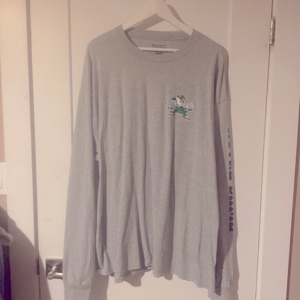 Notre Dame champion long sleeve shirt grey